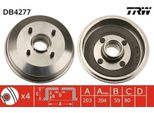 Trw DB4277 - Tamburo Freno Oe 7173157 Per Escort Vi, Escort Vii, Fiesta Iv, Fiesta V, Ka (Rb), Puma, Street Ka (RL2)