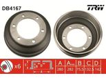 Trw DB4167 - Tamburo Freno Oe 6198026 Per Transit Tourneo