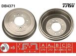 Trw DB4371 - Tamburo Freno Oe 3780207 Per Ranger (Eq, Er, R), Ranger (Et), Ranger (Tke)