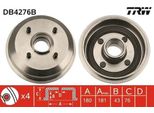 Trw DB4276B - Oe 1017668 Tamburo Del Freno Con Cuscinetto Ruota Per Escort V, Escort Vi, Escort Vii, Fiesta Iii, Fiesta Iv, Fiesta V, Ka (Rb), Puma