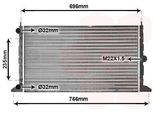 Van Wezel 58002247 - Oe 7M0121253K Radiatore, Raffreddamento Motore Per Alhambra (7V), Sharan (7M)