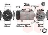 Van Wezel 1800K394 - Compressore Aria Condizionata Oe 3M5H19497HA Per Focus Ii, Kuga I, C-Max, Focus C-Max (DM2), C30 (533), C70 Ii Cabriolet (542), S40 Ii (544), V50 (545)
