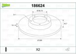 Valeo 186624 - Oe 1001094 Disco Freno, Asse Posteriore Per Galaxy (Wgr), Alhambra (7V), Sharan (7M)
