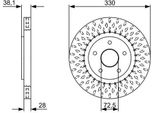 Bosch 0 986 479 V85 - Oe K04779712AA Disco Freno Per Freemont