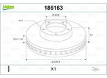 Valeo 186163 - Oe 1018277 Disco Freno, Asse Anteriore Per Escort Vi, Escort V, Escort Vii, Fiesta Iii, Fiesta Iv, Fiesta V, Ka (Rb), Orion Iii (Gal), Puma