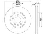 Hella 8DD 355 116-591 - Disco Freno Oe 13502057 Per Cruze (J300), Cruze (J305), Cruze (J308), Orlando (J309), Ampera (R12), Astra (A04), Astra J, Insignia B (Z18), Zafira Tourer C