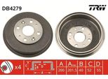 Trw DB4279 - Tamburo Freno Oe BW7Y26251 Per 2 (De, Dh), 323 (Ba), 323 (Bj), Demio (Dw), MX-3 (Ec)