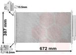 Van Wezel 25005276 - Oe 80110 TR0 A01 Condensatore Aria Condizionata Con Essiccatore Per Civic Ix