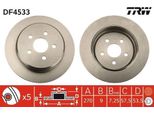 Trw DF4533 - Disco Freno Oe 4509553AB Per Neon I, Neon Ii, Pt Cruiser (Pt), Sebring (J), Stratus (J)