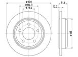 Hella 8DD 355 122-361 - Oe 04779111AA Disco Freno Per 300 M (Lr)