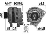 Era 209368A - Alternatore Oe 31100 Rna A01 Per Civic Viii, FR-V (Be)
