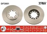 Trw DF3001 - Oe 40206 02N00 Disco Freno Per Navara (D22), Pathfinder Ii (R50), Pick-Up (D21), Pick-Up (D22)