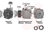 Van Wezel 3700K659 - Compressore Aria Condizionata Oe 1618433 Per Trax, Adam, Mokka X (J13)