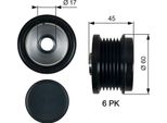 Gates OAP7155 Alternatore A Ruota Libera Oe 31285815 Compatibile Con V70, V60, V50, S80, S60, S40, C30, Transit, Tourneo, S-Max, Mondeo, Kuga, C-Max, Galaxy, Focus, Fiesta, Ecosport, B-Max