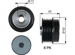 Gates OAP7180 - Puleggia Alternatore Oe 373202B000 Per I30 (Gd), I40 (Vf), Ix20 (Jc), Ix35, Veloster (Fs), Carens Iv, Ceed (Jd), Pro Ceed (Jd), Soul (Am), Sportage (Sl)