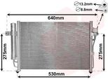 Van Wezel 82005087 Condensatore Climatizzatore Condensatore Climatizzatore Per Hyundai Getz (Tb) +Essiccatore