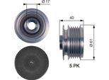 Gates OAP7117 - Puleggia Alternatore Oe 373222A000 Per Accent Iii (Mc), Accent Iv (Rb), Elantra (Hd), Elantra (Ad), Getz (Tb), I10 (Pa), I20 (Gb, Ib), I20 (Pb), I30 (Fd), I40 (Vf), Matrix (Fc), Carens Iii (Un), Carens Iv, Ceed (Jd), Ceed (Ed), Cerato (Ld), Cerato (Yd), Optima (FSGDS6B), Optima (Jf), Picanto (Sa), Pro Ceed (Ed), Pro Ceed (Jd), Rio Ii (Jb), Rio Iii (Ub), Rio Iv (Fb, Sc, Yb), Soul (A