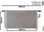 Van Wezel 82005175 Condensatore Climatizzatore Condensatore Climatizzatore Per Hyundai Santa FÉ Ii (Cm) +Essiccatore