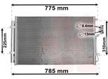 Van Wezel 82005311 Condensatore Climatizzatore Condensatore Climatizzatore Per Hyundai Santa FÉ Ii (Cm) +Essiccatore