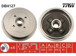 Trw DB4127 - Oe L1H0501615A Bremstrommel FüR Cordoba (6K), Ibiza (6K), Toledo I (1L2), Felicia (6U), Caddy Ii (9K), Golf Iii (1H), Golf Cabriolet (1E), Passat (35I), Polo (6N), Polo (6V), Vento (1H)