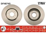Trw DF4874S - Disco Freno Oe 5273141AA Per Pt Cruiser (Pt)