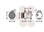 Van Wezel 0700K115 - Compressore Aria Condizionata Oe 5080494AC Per Pt Cruiser (Pt)