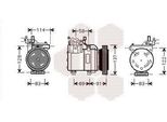 Van Wezel 8200K199 - Compressore Aria Condizionata Oe 97701 1C250 Per Getz (Tb)