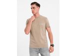 Ombre Clothing Camicia A Maniche Corte Da Uomo Helenef Beige Scuro Xl