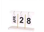 Inf Ornamento In Legno Minimalista Moderno - Calendario Perpetuo Bianco