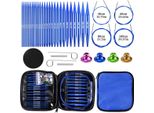 Inf Set Di 13 Paia Di Ferri Circolari Blu In Alluminio