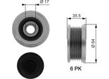 Gates OAP7073 - Puleggia Alternatore Di Primo Impianto 3732227010 Per Elantra (Xd), I30 (Fd), Santa Fe I (Sm), Santa Fe Ii (Cm), Tucson (Jm), Sportage (Je, Km), Carens Ii (Fj), Cerato (Ld)