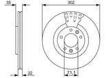 Bosch 0 986 479 500 - Oe 4249 11 Disco Freno Per C6 (Td)