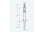 Magneti Marelli 062900001304 - Candeletta Per Xsara, Jumpy (B), Jumpy (U6U), Jumper, C8 (Ea, Eb), C5 I (De), C5 I (Dc), C4 I (Lc), Berlingo, Ulysse, Scudo, Ducato, Partner (5, G), Expert (223), Expert (222), Expert (224), Boxer, 807 (Eb), 806 (221), 607 (9D, 9U), 406, 307 Sw (3H), 307, 306, 206 Sw (2E/K), 206 (2A/C)