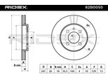Ridex 82B0050 - Oe LK3501124 Bremsscheibe, Vorderachse FüR C1 (Pm, Pn), C1 Ii (Pa, Ps), 108, 206 Cc (2D), 206 (2A/C), Aygo (B1), Aygo (B4)