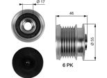 Gates OAP7092 Alternatore A Ruota Libera Oe 2781500060 Compatibile Con Compass, Patriot, Classe C, Cls, Classe E, Classe G, Classe Gl, Glc, Gle, Classe Glk, Gls, Classe M, Classe S, Sl, Slc, Slk, Sls, Sprinter, Classe V, Viano, Vito
