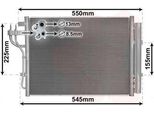 Van Wezel 82005445 Condensatore Climatizzatore Condensatore Climatizzatore Per Hyundai I10 (Ia) + Essiccatore