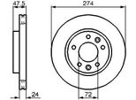 Bosch 0 986 479 013 - Oe KJ002 33251C Disco Freno Per Carnival I (Up)