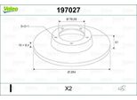 Valeo 197027 - Oe 58411 3A300 Disco Freno, Asse Posteriore Per Ix35, Santa Fe I (Sm), Tucson (Jm), Sportage (Je, Km), Sportage (Sl)