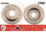 Trw DF4980 - Disco Freno Oe 58411 3K100 Per Grandeur (Hg), Grandeur (Tg), Ix35, Sonata V (Nf), Optima (FSGDS6B)