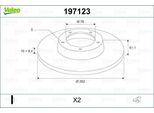 Valeo 197123 - Oe 58411 1H100 Disco Freno, Asse Posteriore Per I30 (Fd), I30 (Gd), Ix35, Ceed (Ed), Pro Ceed (Ed), Sportage (Sl)