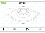 Valeo 197511 - Oe 58411 0X500 Disco Freno, Asse Posteriore Per I10 (Pa), Picanto (Sa), Picanto (Ta)