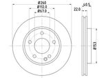Hella 8DD 355 105-991 - Oe 1684210212 Disco Freno Per Classe A (W168)