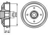Bosch 0 986 477 113 - Oe 4247 32 Tamburo Del Freno Con Cuscinetto Ruota Per Xsara, Zx (N2), 306