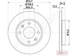 Japanparts DI-0630C - Oe 169014 Disco Freno, Asse Anteriore Per Xsara, 206+, 306, 206 (2A/C), 206 (2E/K), 206 Sw (2E/K)