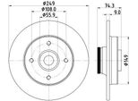 Hella 8DD 355 123-301 - Oe 1609249980 Disco Freno Per C4 Ii (Nc), C4 Picasso I (Ud), DS4, DS4 (Nx), 308 Cc (4B), 308 I, 308 Sw I