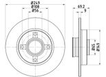 Hella 8DD 355 123-281 - Oe 1613500780 Disco Freno Per C3 Ii (Sc), C3 Iii (Sx), C3 Picasso (Sh), C4 Cactus, C4 (La), C4 I (Lc), DS3, DS3 (Sa), DS3 (Sb), 2008 I (Cu), 207 (Wa, Wc), 207 Cc (Wd), 207 Sw (Wk), 208 I (Ca, Cc), 307, 307 Cc (3B), 307 Sw (3H)
