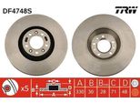 Trw DF4748S - Oe 4249 70 Disco Freno Per C5 Iii (Rw), C6 (Td), C5 Ii (Re), C5 Iii (Rd), 407, 407 Sw (6D, 6E), 607 (9D, 9U)