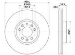 Hella 8DD 355 125-411 - Disco Freno Oe 9805260180 Per Jumpy (V), Vivaro C (K0), Zafira Life, Expert (V), Traveller (V)