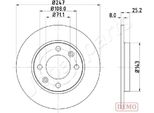 Japanparts DP-0615C - Oe 169115 Disco Freno, Asse Posteriore Per Saxo, Xsara, Zx (N2), 106 Ii, 206 Cc (2D), 206 (2A/C), 206 (2E/K), 206 Sw (2E/K), 306