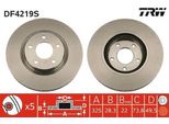 Trw DF4219S - Disco Freno Oe JLM20617 Per Xj (X308), XK8 (X100), Xk (X150)